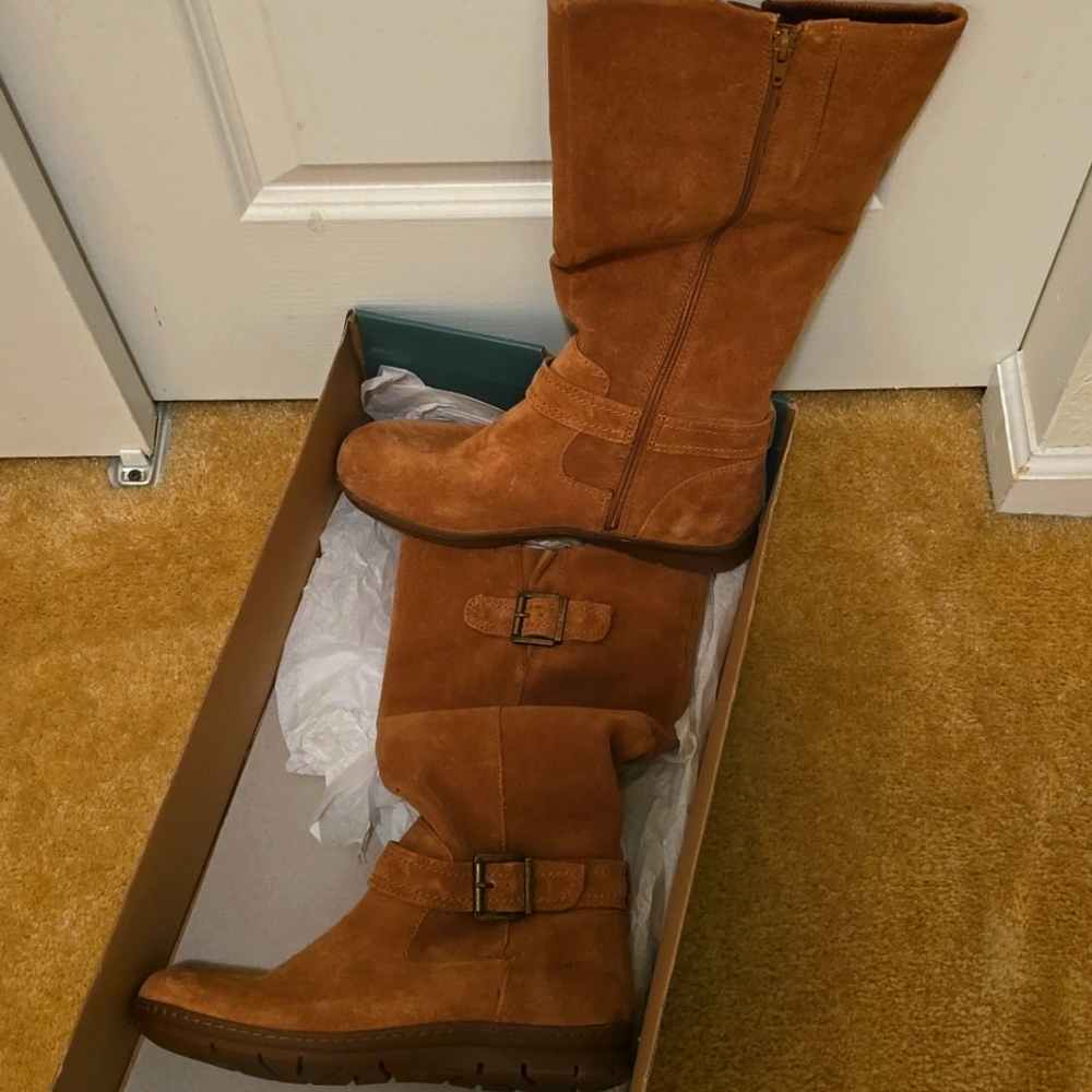 Brand New Never Worn BOC Tan Knee Length Suede Boots
